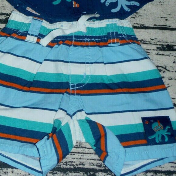 Gymboree Octopus Hugs 3-6 Month Baby Boy Hoodie Shirt Shorts NWT Outfit Defect - Picture 5 of 5